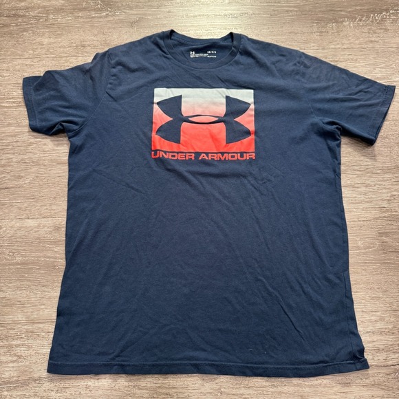 Under Armour Other - Under Armour Shirt Adult Large Blue Athletic Short Sleeve Activewear‎ Graphic